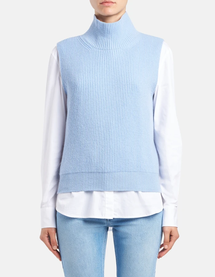 Maglia dolcevita regular in costa inglese