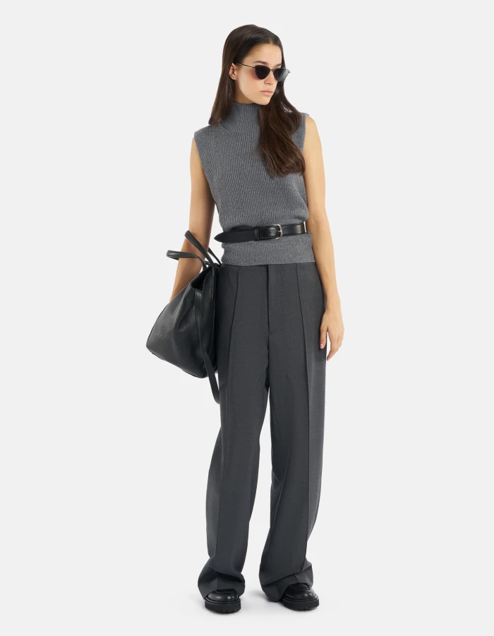 Maglia dolcevita regular in costa inglese