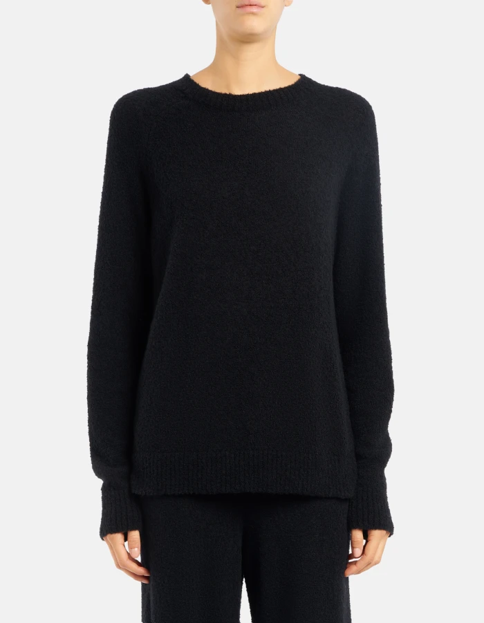 Maglia girocollo over in lana bouclé