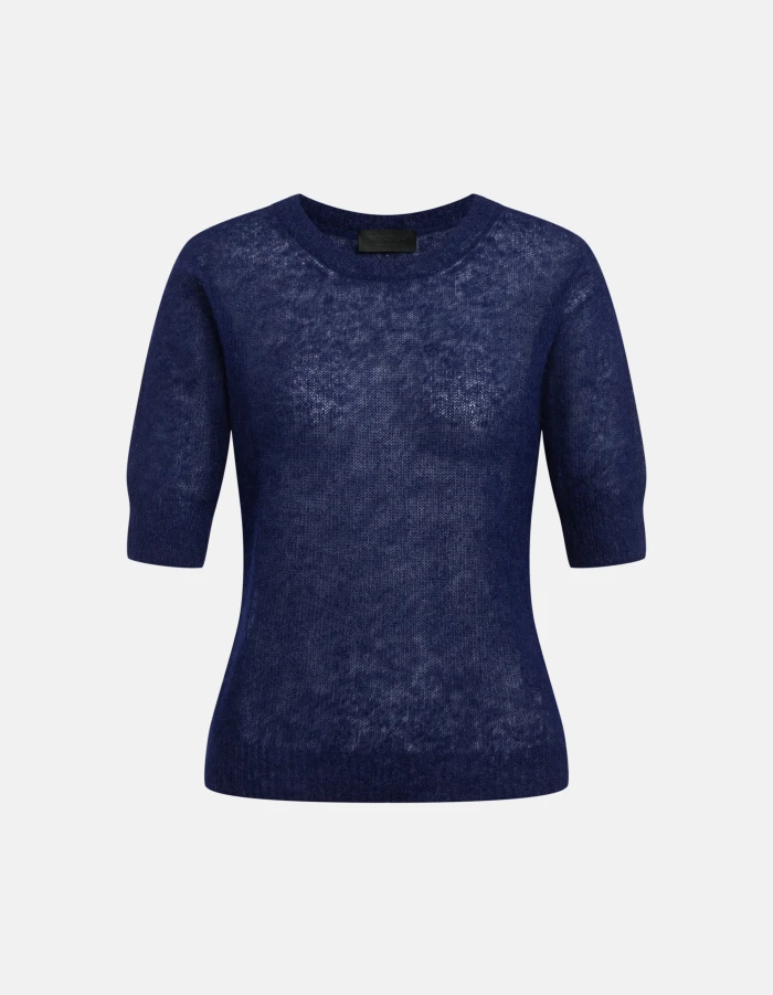 Maglia girocollo regular in misto alpaca