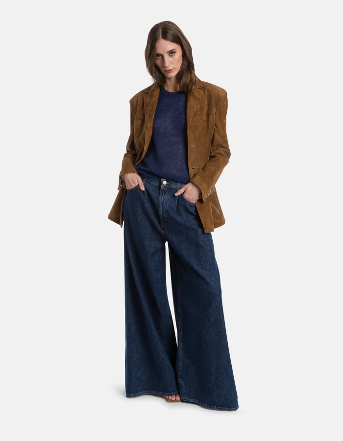 Maglia girocollo regular in misto alpaca