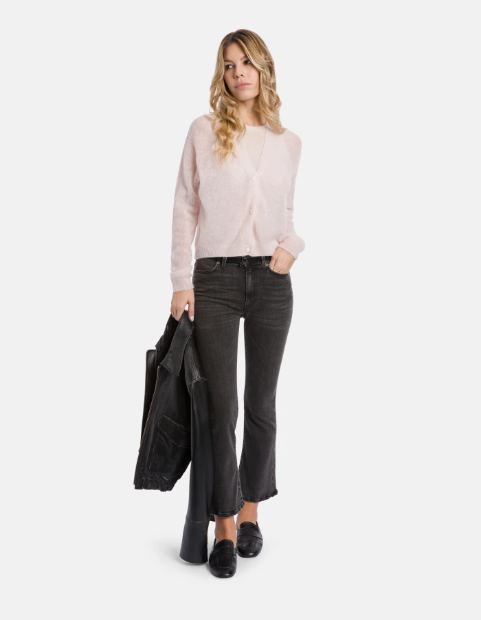 Cardigan regular in misto alpaca