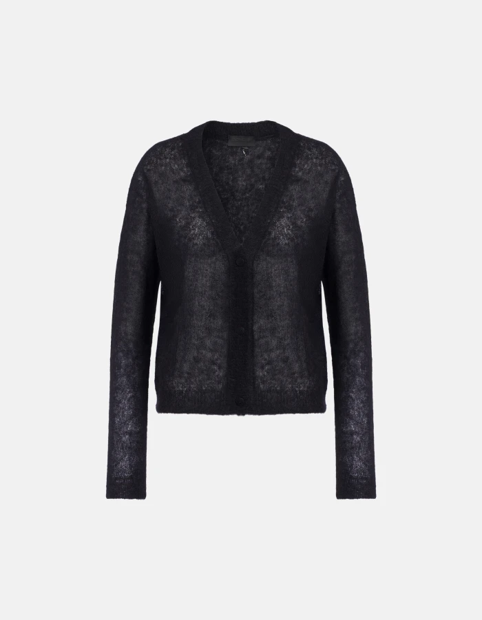 Regular-fit cardigan in alpaca blend