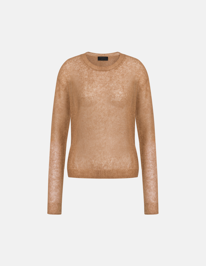Regular-fit crew-neck jumper in alpaca wool blend