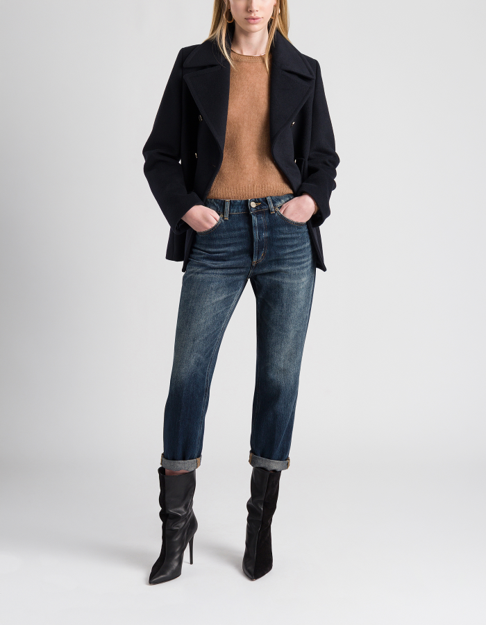 Regular-Fit Pullover aus einer Alpakamischung mit Rundhalsausschnitt