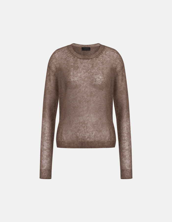 Regular-fit crew-neck jumper in alpaca wool blend
