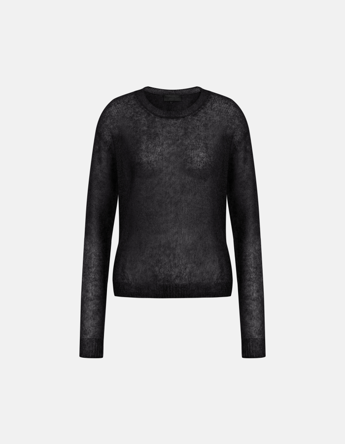 Regular-fit crew-neck jumper in alpaca wool blend