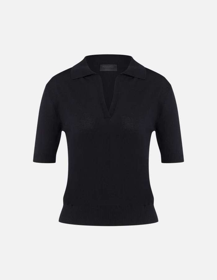 Regular-fit viscose polo shirt