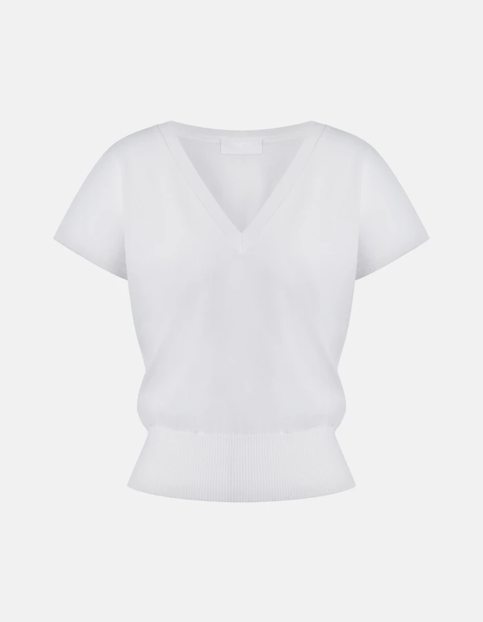 Regular-fit V-neck jumper in viscose