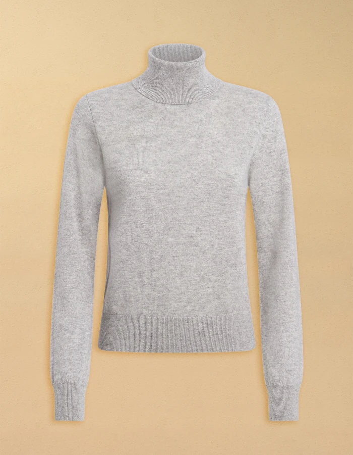 Maglia dolcevita slim in lana cashmere