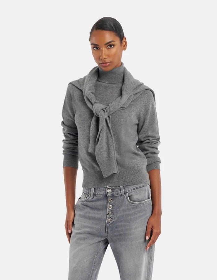 Maglia dolcevita slim in lana cashmere