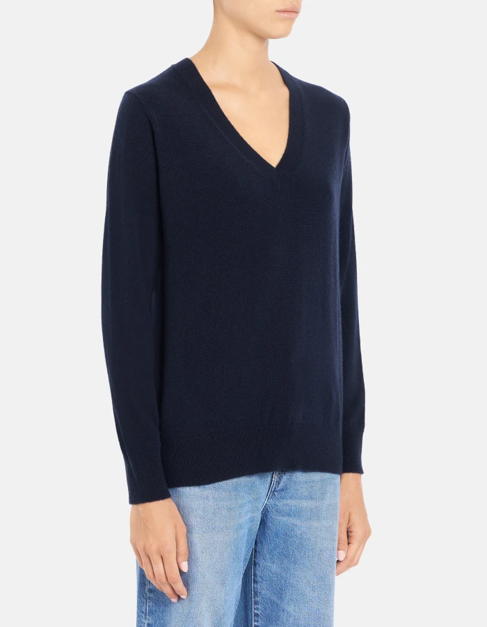 Maglia scollo V regular in lana cashmere