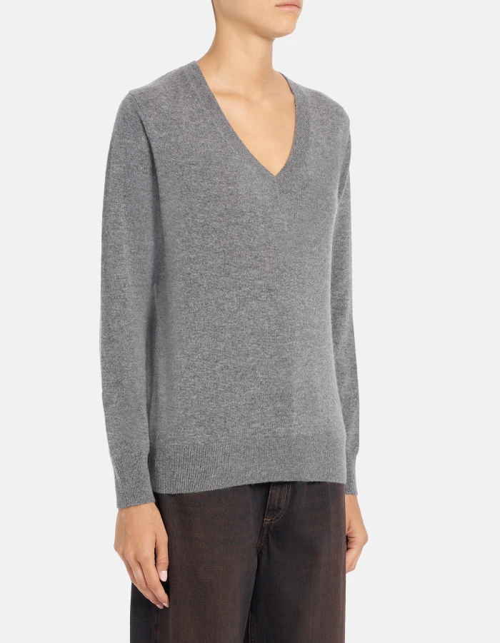 Maglia scollo V regular in lana cashmere