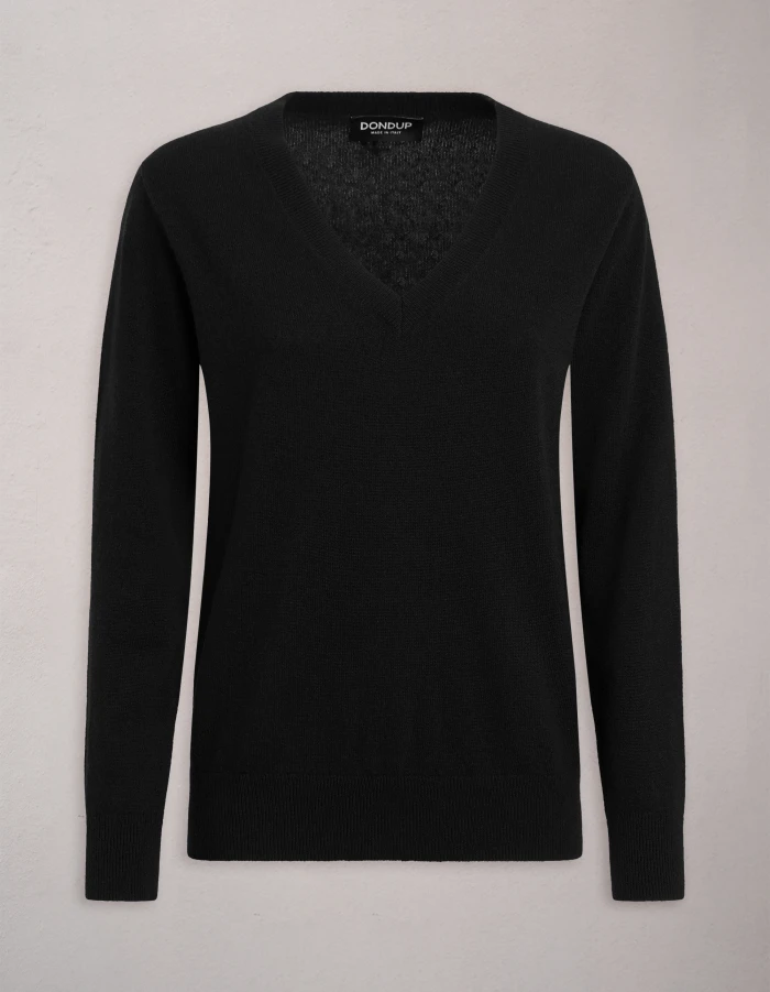 Maglia scollo V regular in lana cashmere