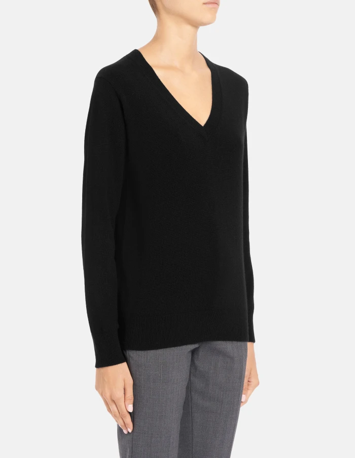 Maglia scollo V regular in lana cashmere