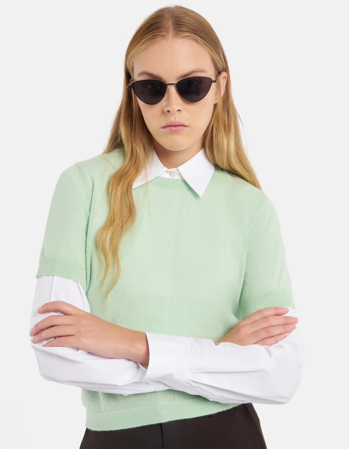 Maglia girocollo slim in lana cashmere