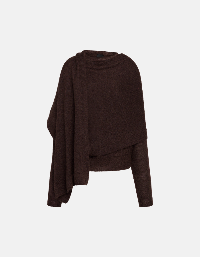 Oversized crew-neck jumper in mohair gauze