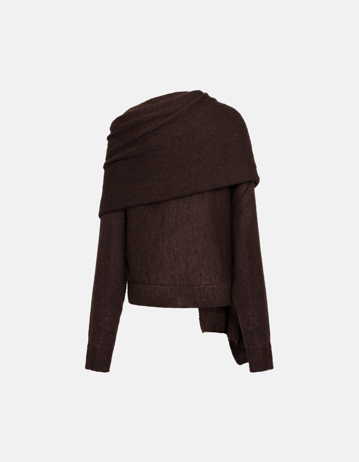 Oversized crew-neck jumper in mohair gauze