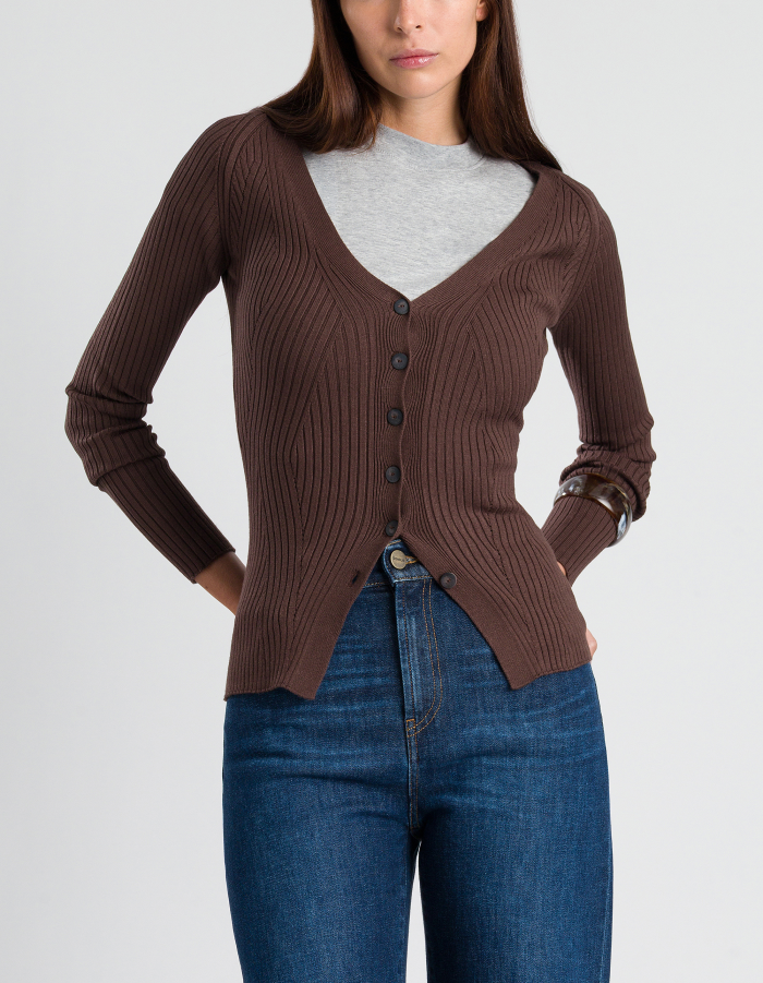Slim-fit viscose cardigan