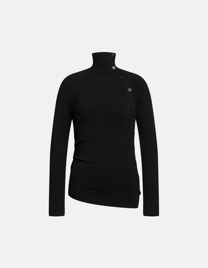 Slim-fit mock turtleneck jumper in viscose