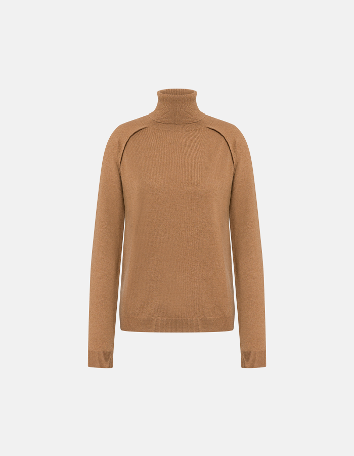 Maglia dolcevita slim in lana e cachemire