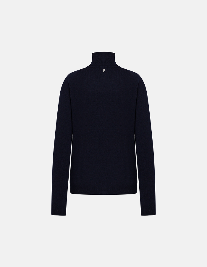Slim-fit polo-neck jumper in wool and cashmere
