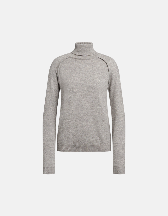Slim-fit polo-neck jumper in wool and cashmere