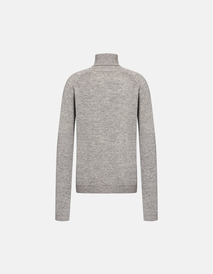 Slim-fit polo-neck jumper in wool and cashmere