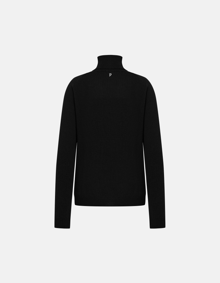 Slim-fit polo-neck jumper in wool and cashmere