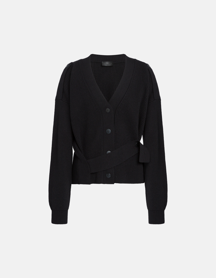 Regular-fit cardigan in fisherman’s rib