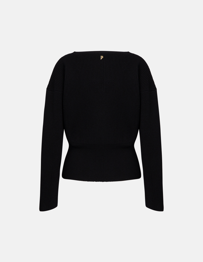 Maglia scollo V regular in costa inglese
