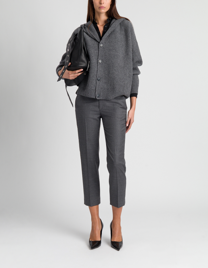 Cardigan in English rib-stitch