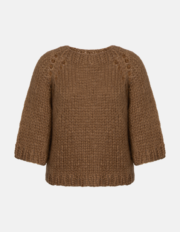 Regular-fit crew-neck jumper in mohair