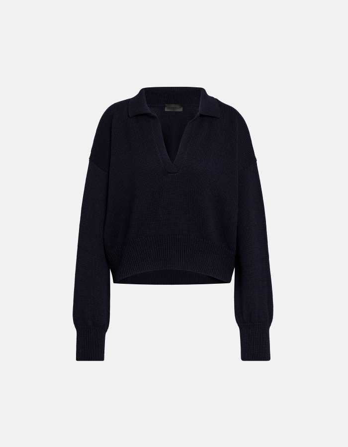 Regular-fit wool polo jumper