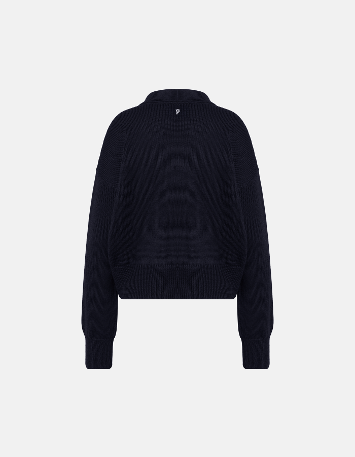 Regular-fit wool polo jumper