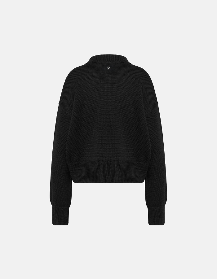 Regular-fit wool polo jumper