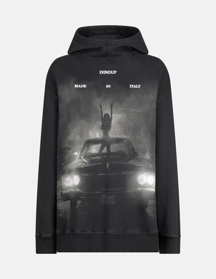 Felpa con cappuccio over in cotone