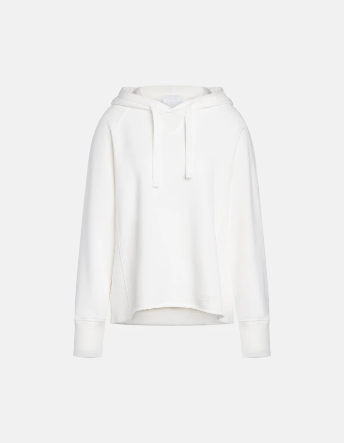 Felpa con cappuccio regular in cotone garzato