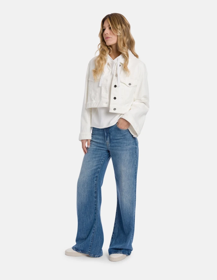 Felpa con cappuccio regular in cotone garzato