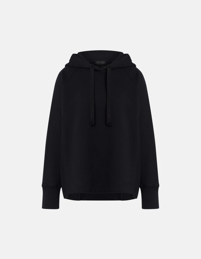 Regular-fit hooded sweatshirt in raised cotton