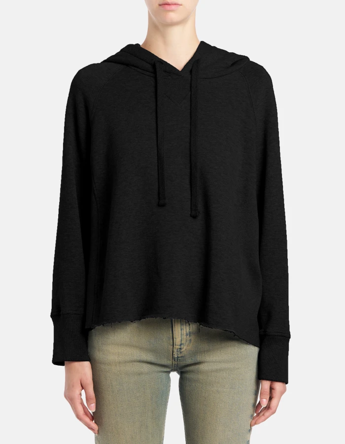 Felpa con cappuccio regular in cotone garzato