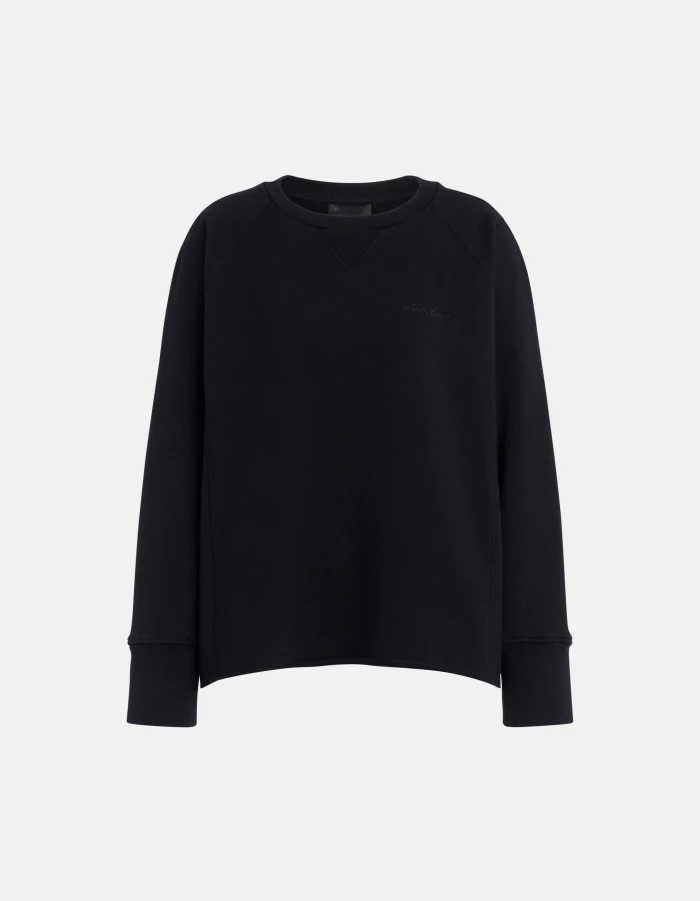 Regular-fit crew-neck sweatshirt in raised cotton