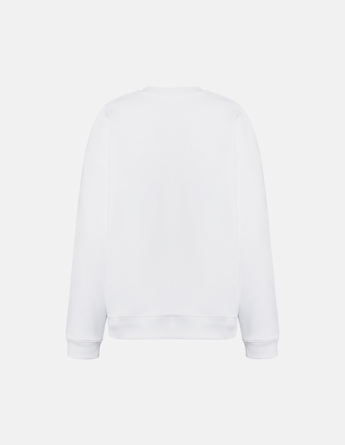 Oversized crew neck sweatshirt in cotton