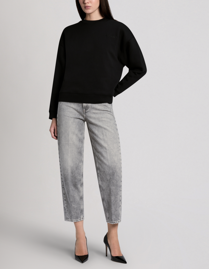 Oversize-Sweatshirt mit Rundhalsausschnitt aus Baumwolle