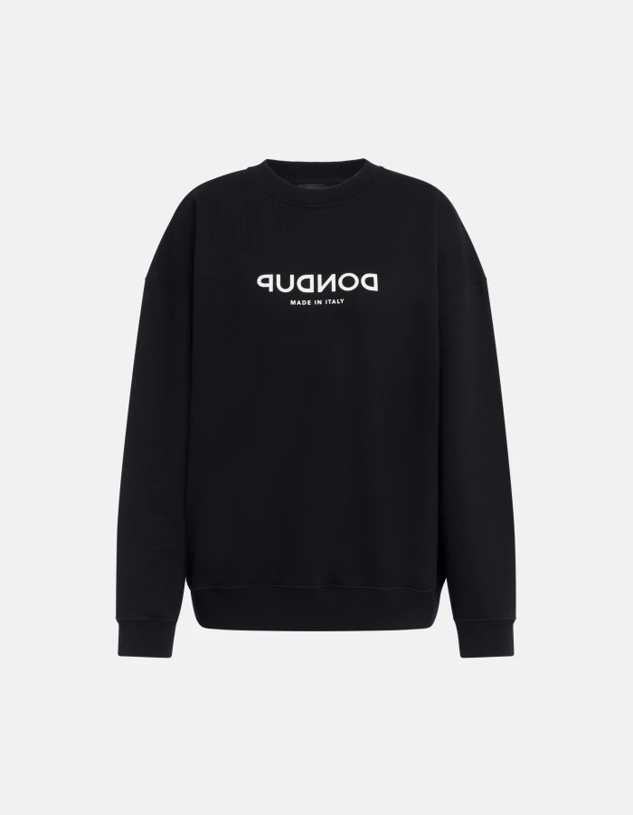 Oversized crew-neck sweatshirt in diagonal fleece