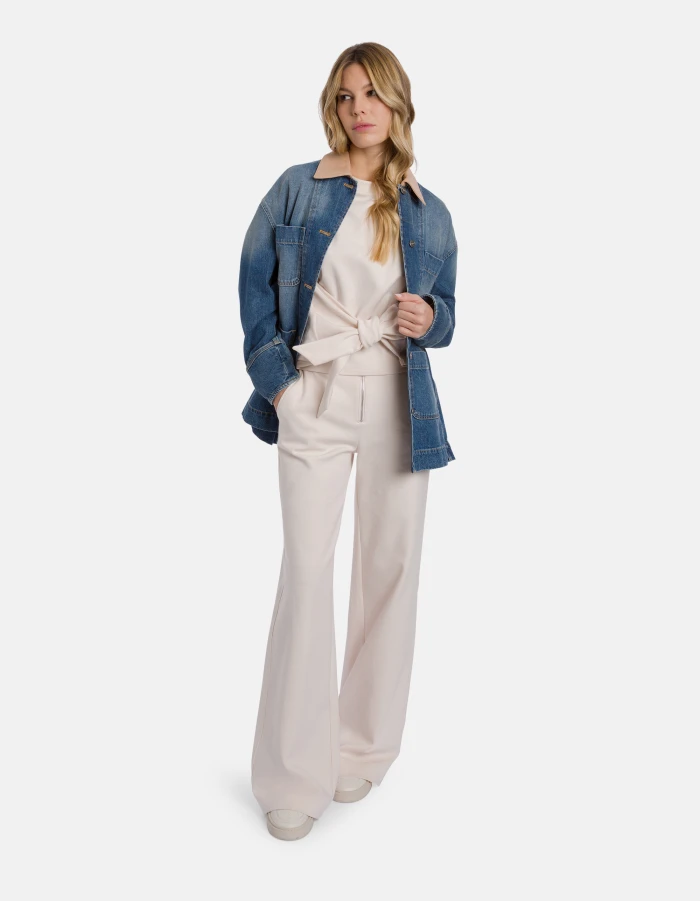 Regular-fit crew-neck sweatshirt in double jersey