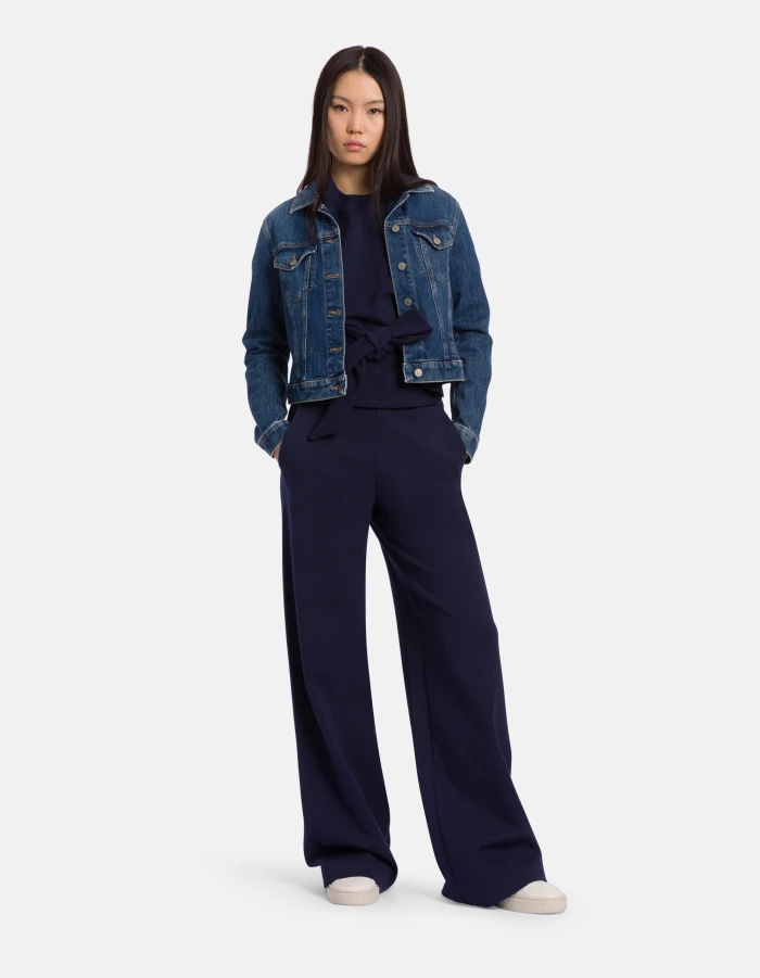 Regular-fit crew-neck sweatshirt in double jersey