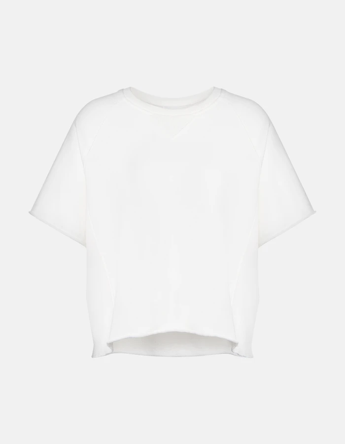 Regular-fit crew-neck sweatshirt in raised cotton