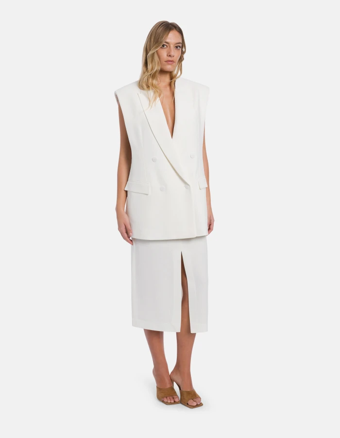 Midi skirt in viscose crepe