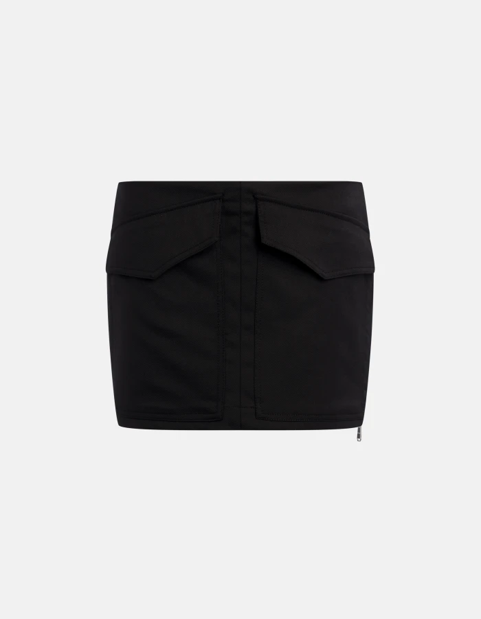 Mini skirt in wool-blend cady